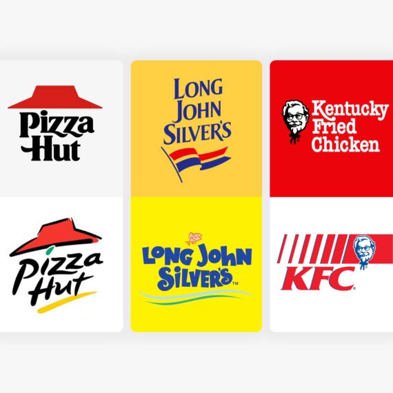 Evolution of Burger King, Pizza Hut, Long John Silvers, KFC and Taco Bell logos