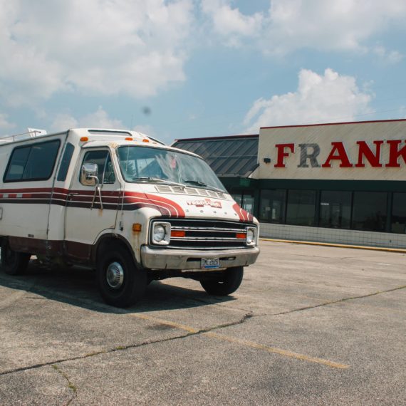 Trans Van in front of an old Franks Nursery and Crafts