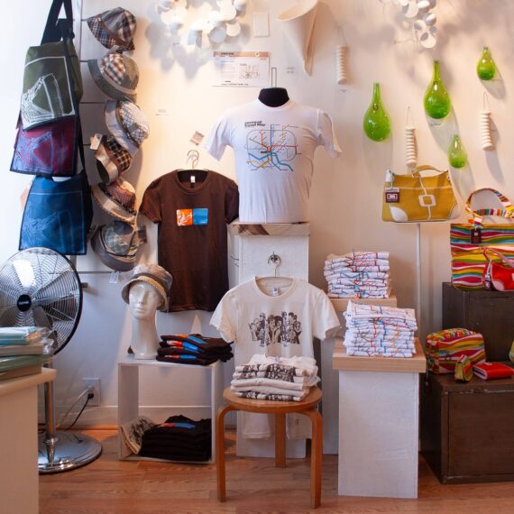 Store with t-shirts on display