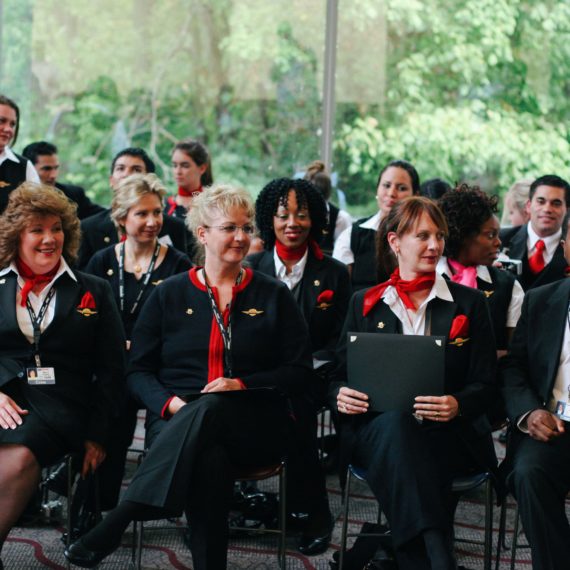 Robin Galea graduating from Flight Attendant training