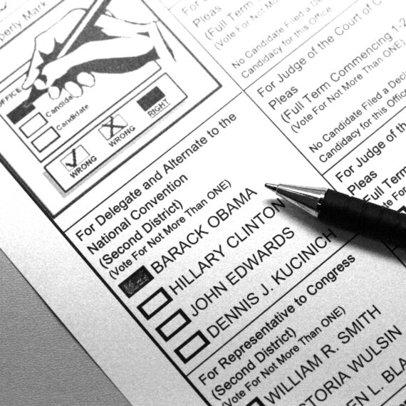 Democratic primary ballot in 2008