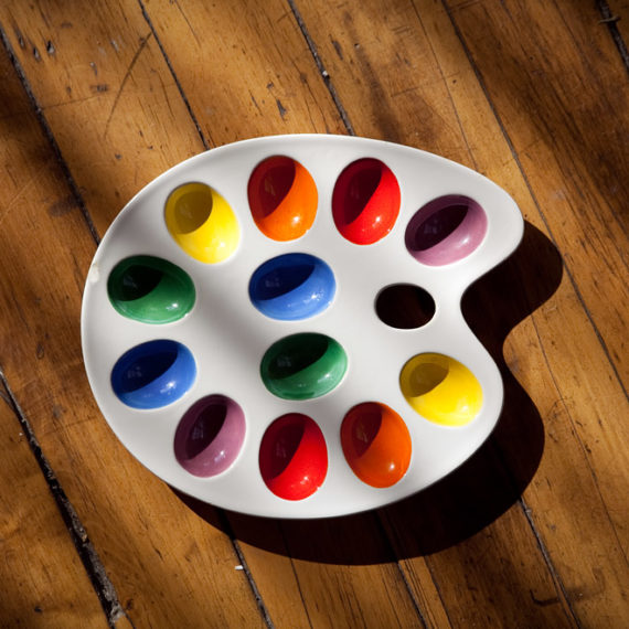 An egg dish that looks like a painters palette