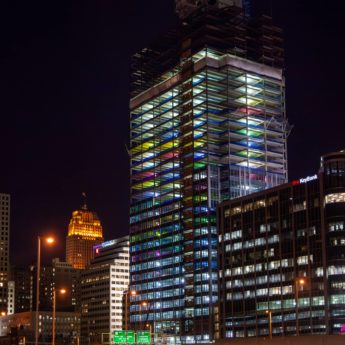 High-rise office tower under construction in Cincinnati Ohio