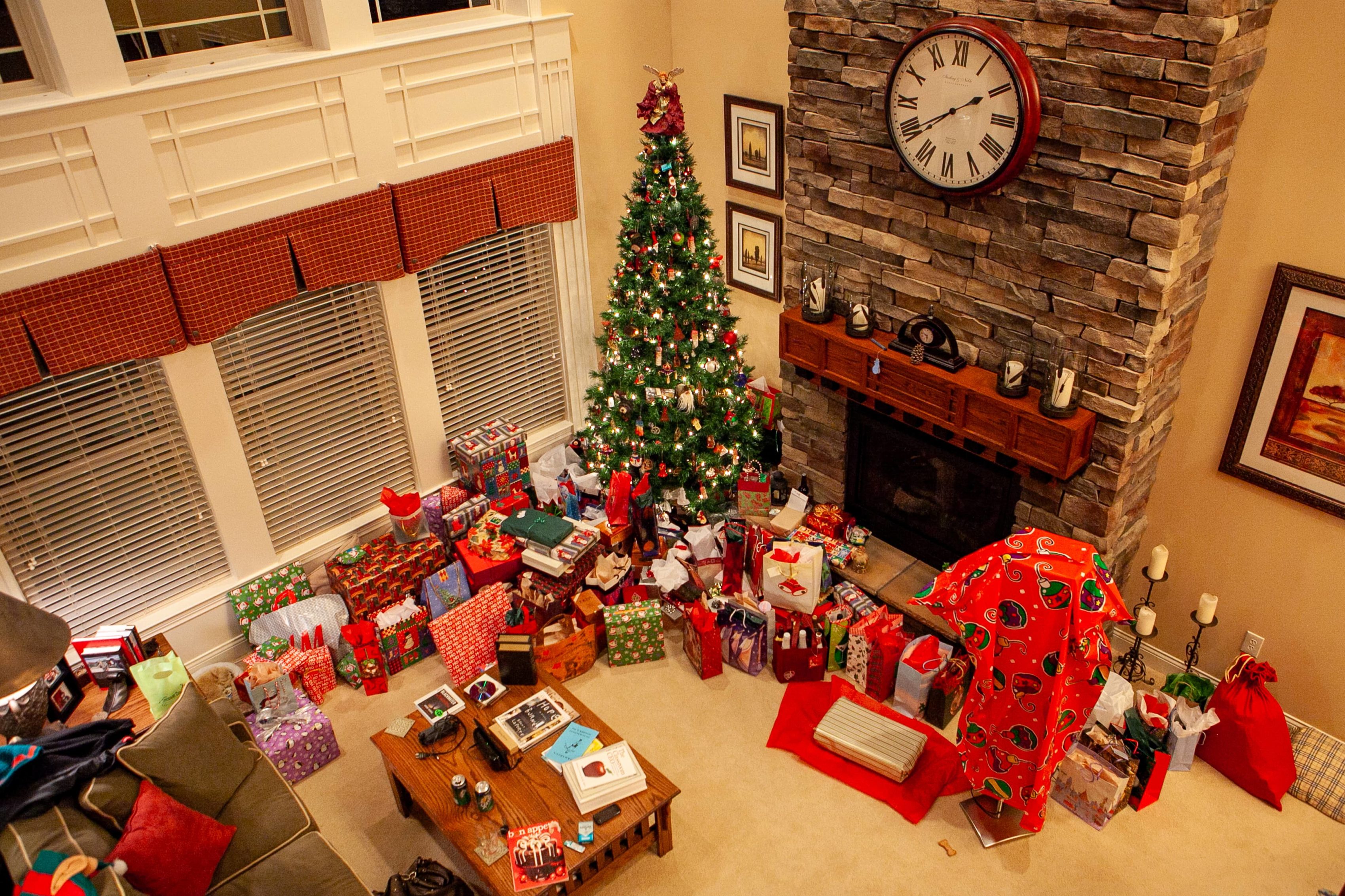 Christmas tree surrounded by gifts