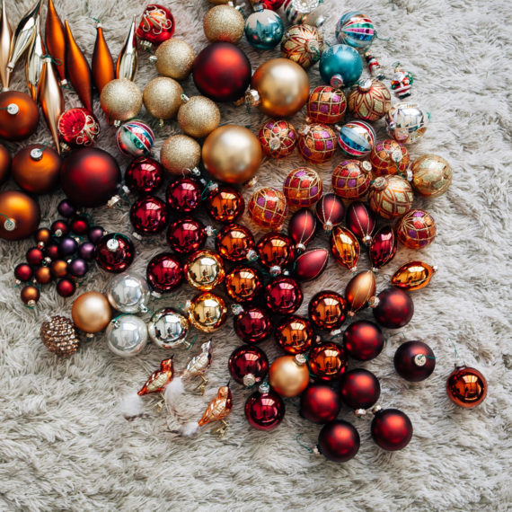 Ornaments on hile pile rug