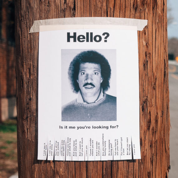 A flyer for a missing person that is Lionel Ritchie