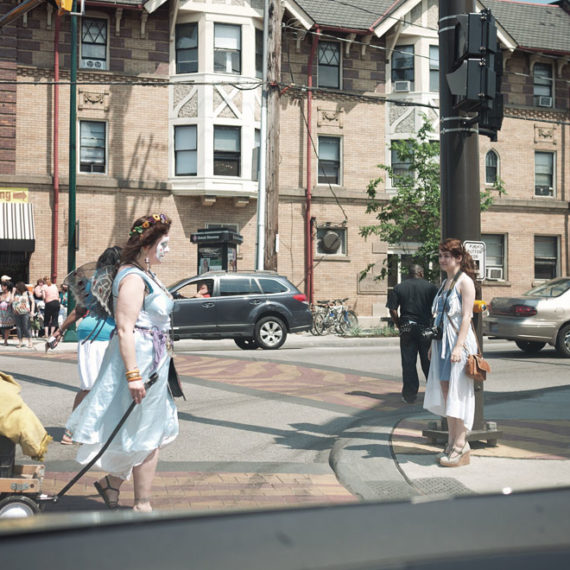 Clowns on street