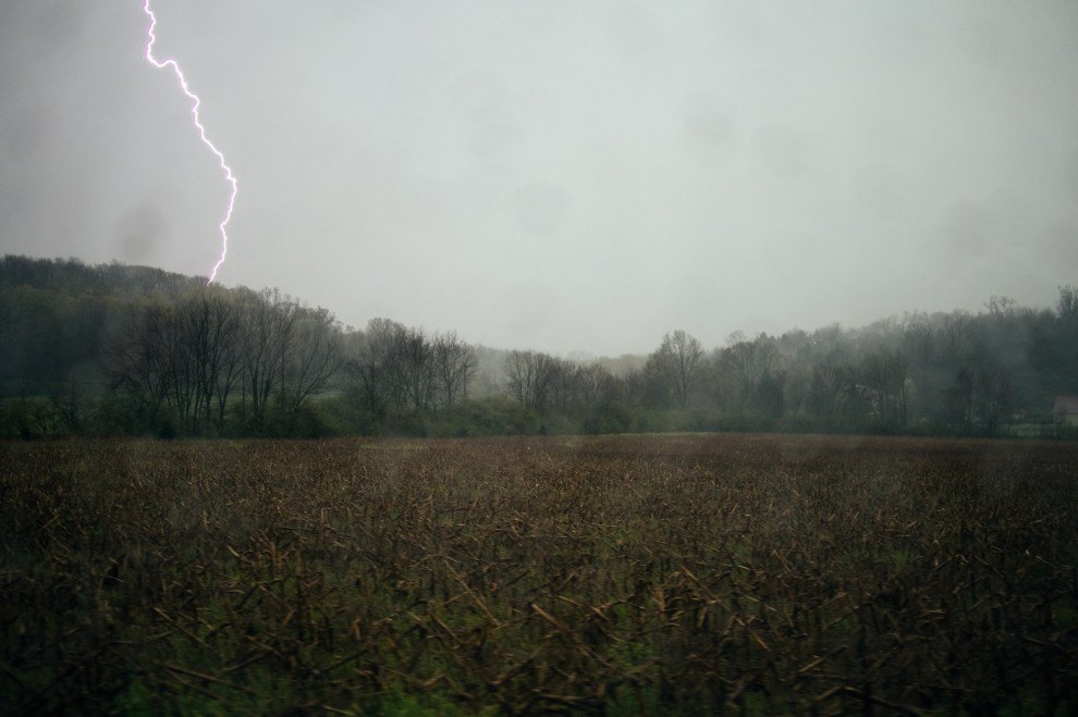 Lightning, caught while driving