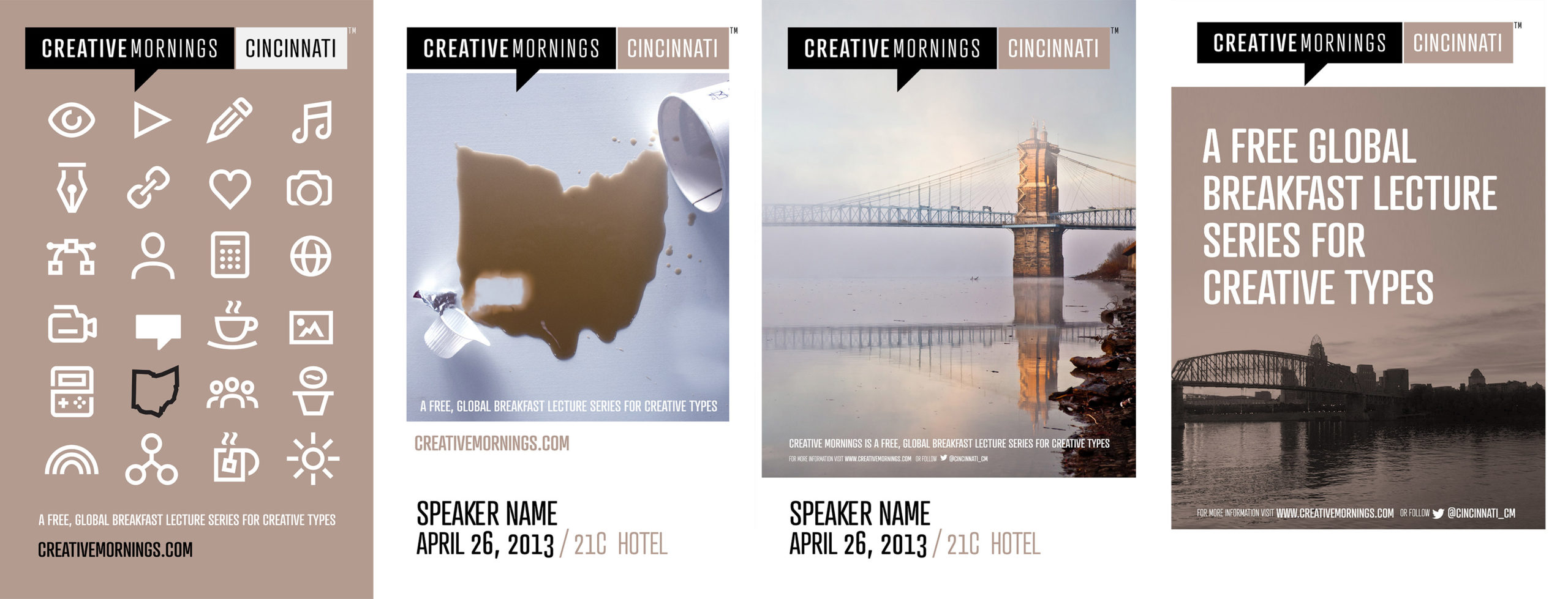 Creative Mornings Poster Concepts for Cincinnati