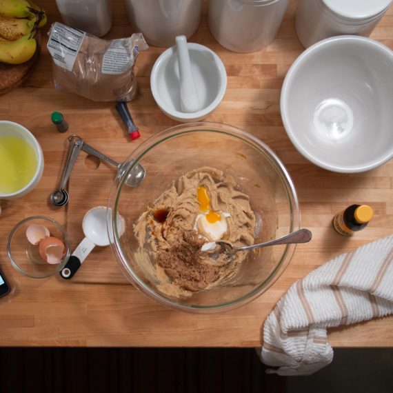 Ingredients being mixed for cookies