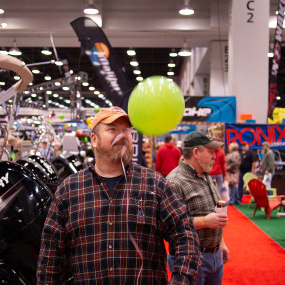 Man holding balloon