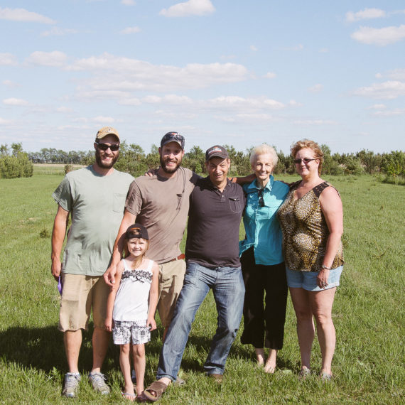 Family in field