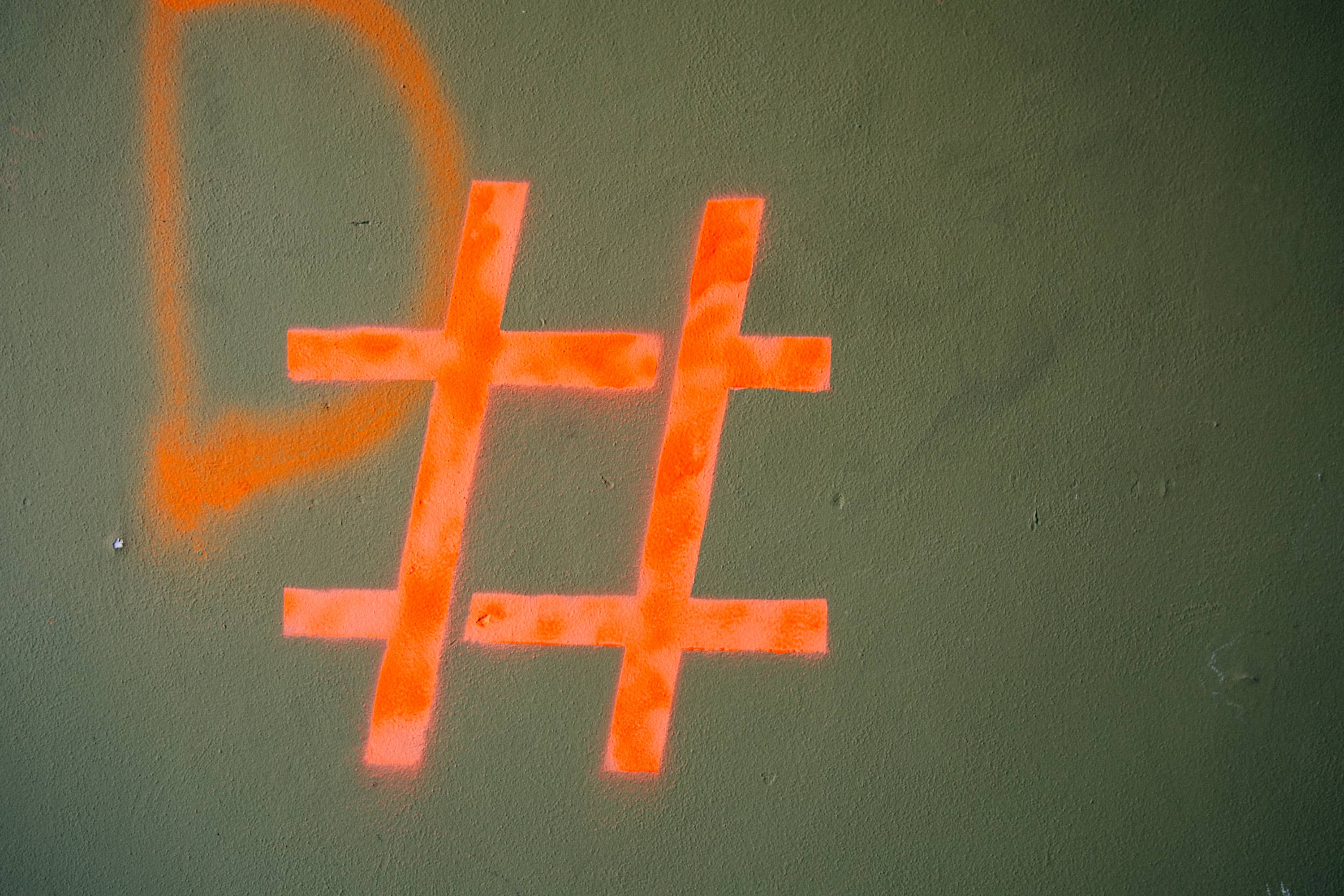 Spray painted hashtag