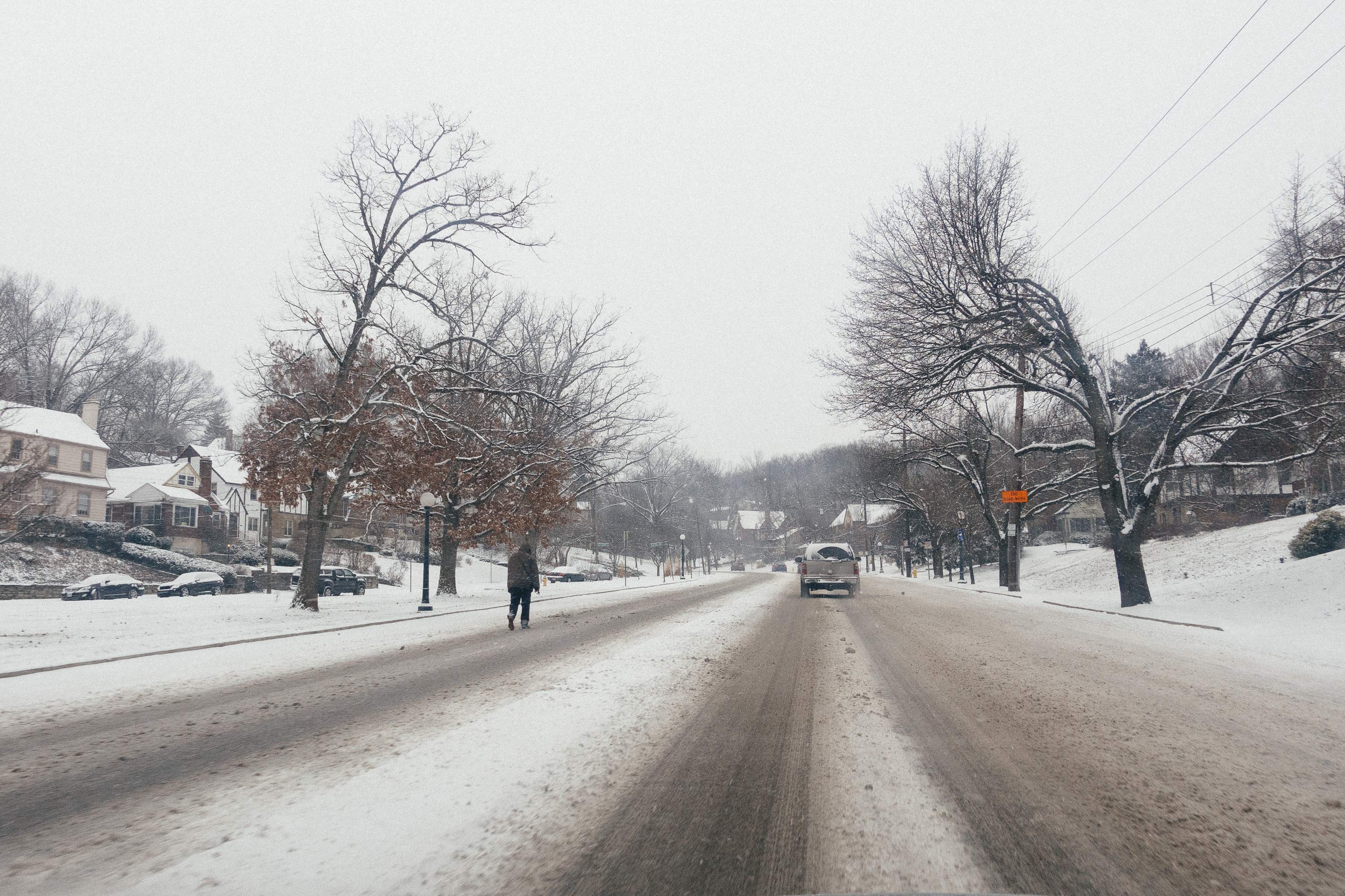 Walking down the road