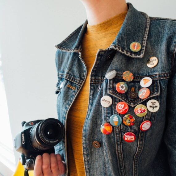 Jean jacket with buttons