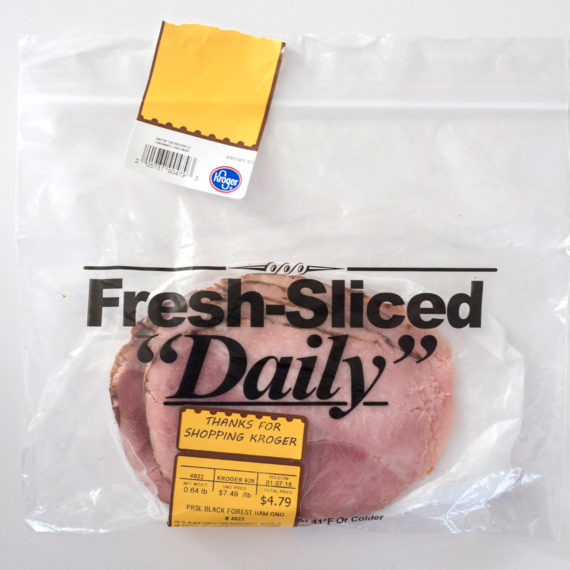 Lunch meat with pricing sticker