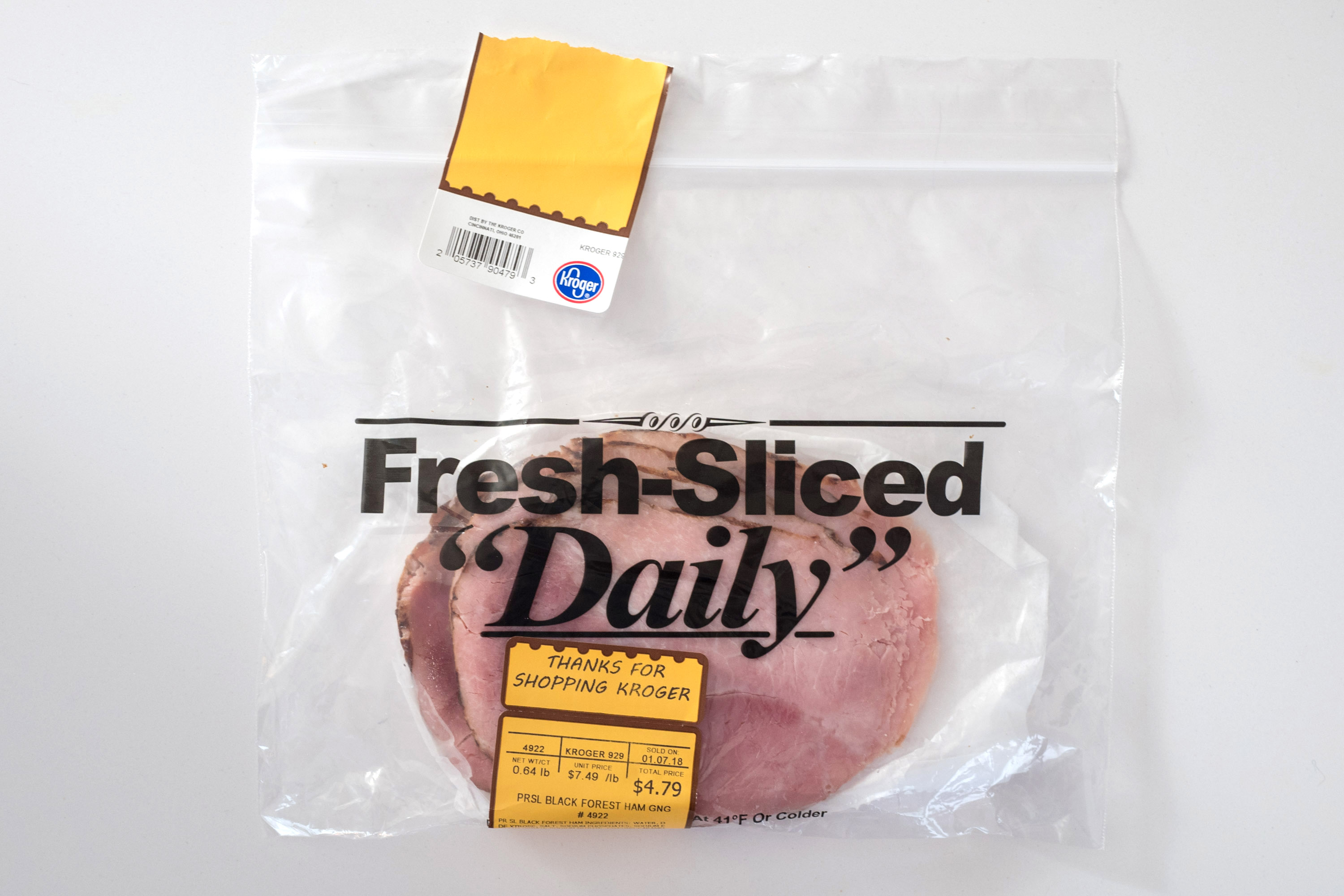 Lunch meat with pricing sticker