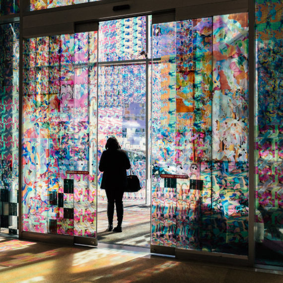 Lindsey Whittle's colorful light filled entry to the Contemporary Arts Center in Cincinnati