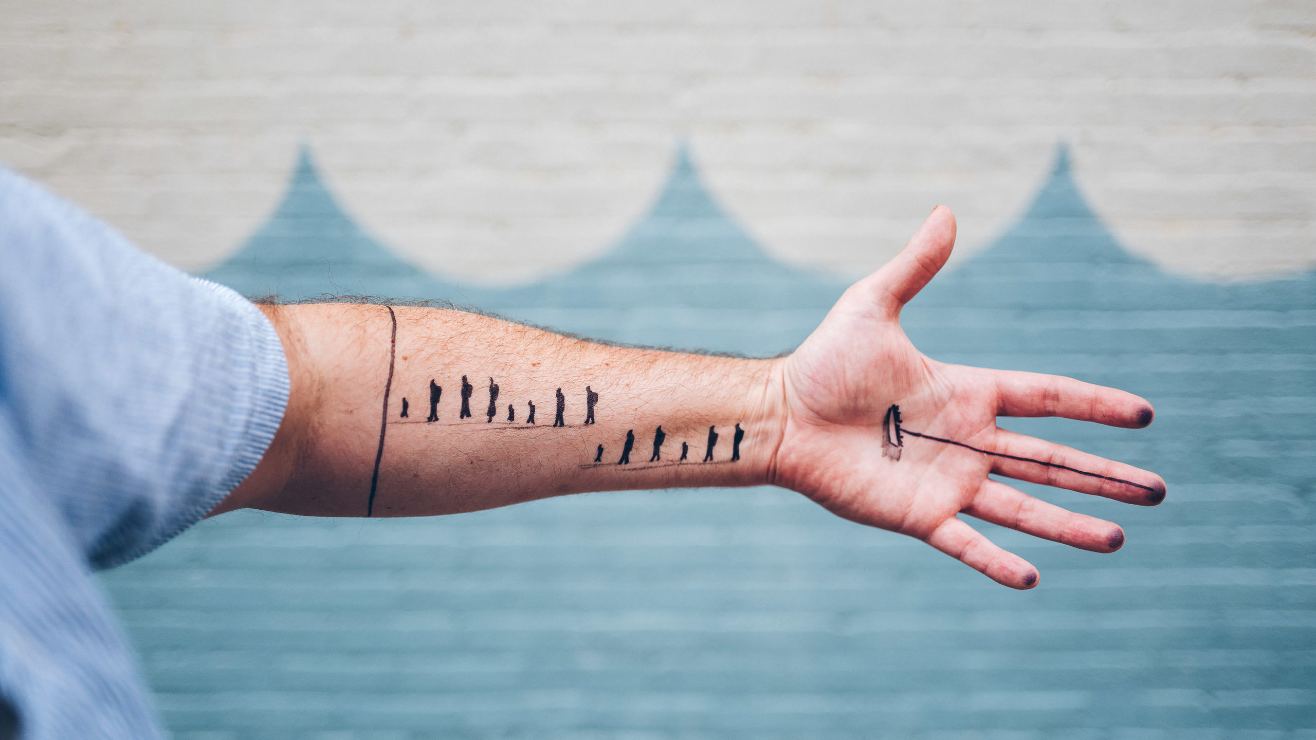 A hand drawn temporary tattoo as art