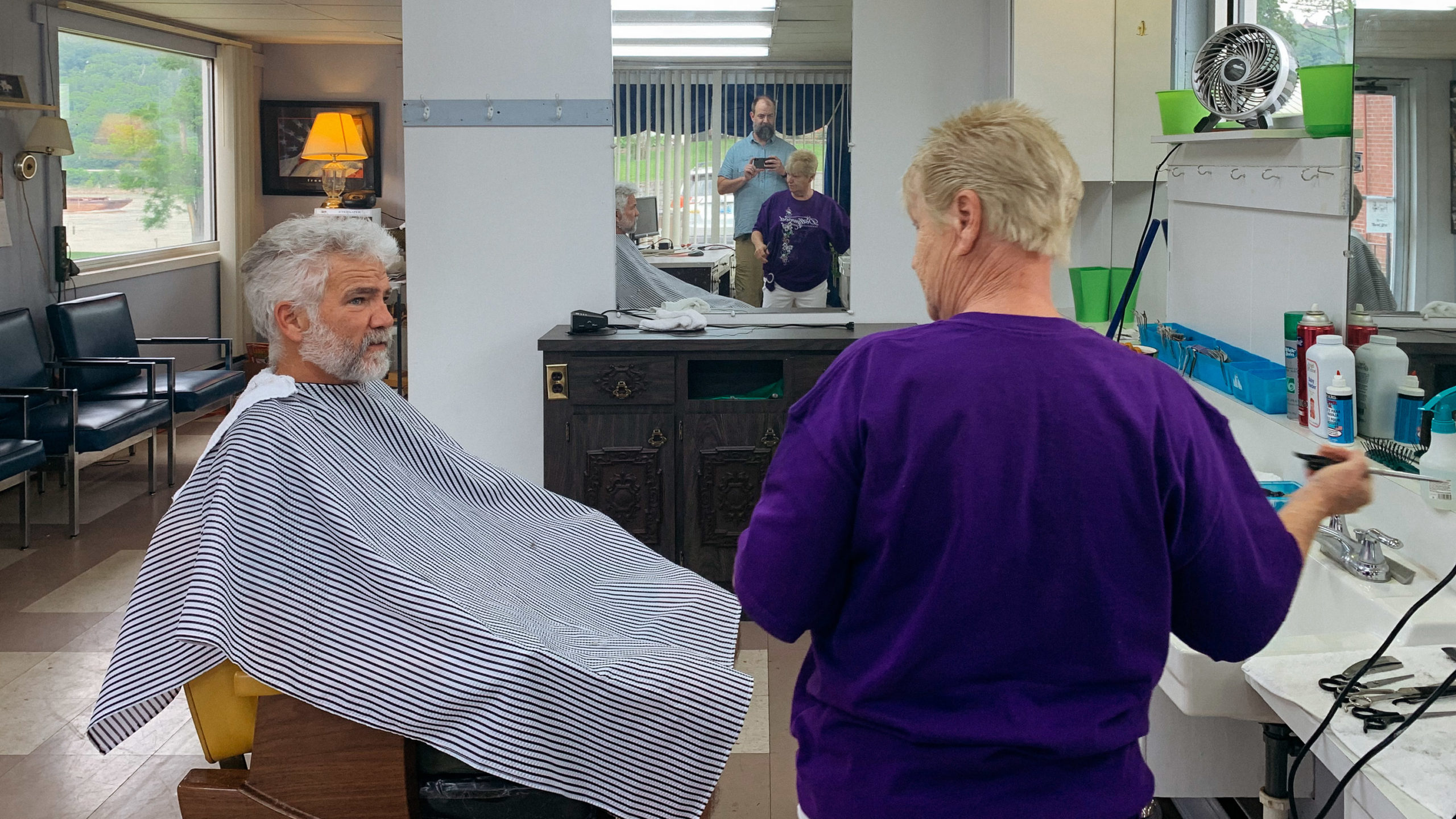 Man in barber chair