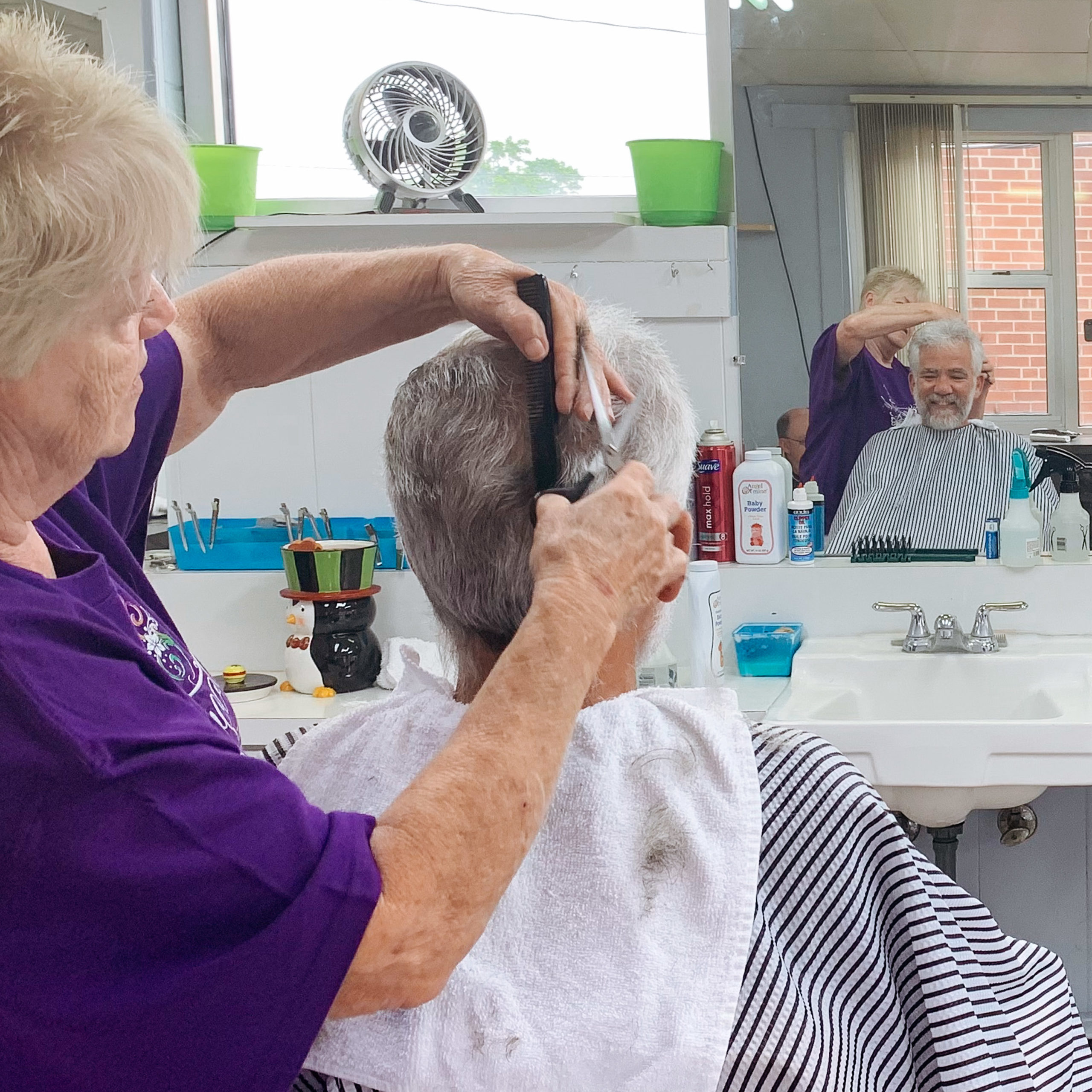 Man getting haircut