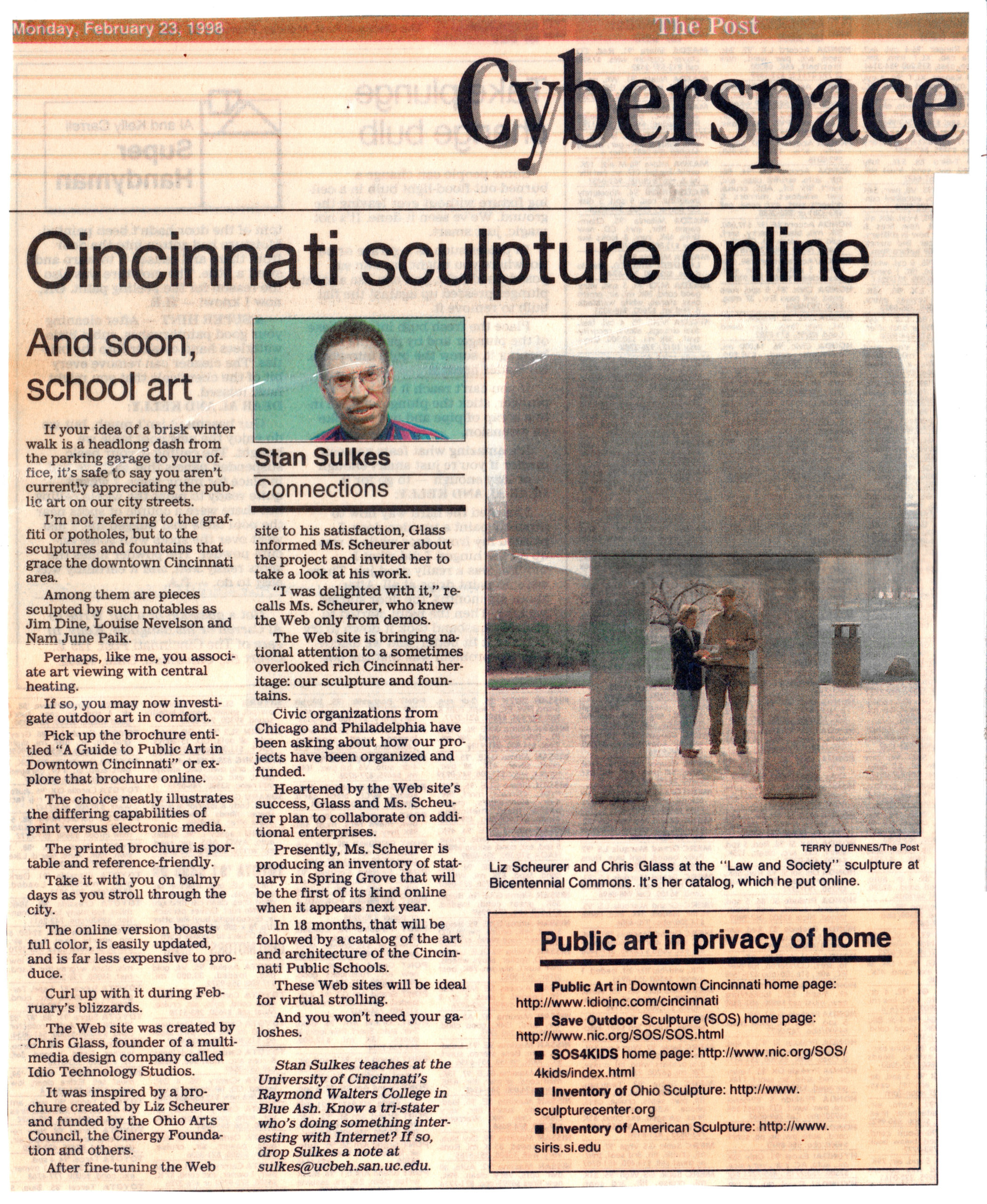 Cyberspace: Cincinnati sculpture online