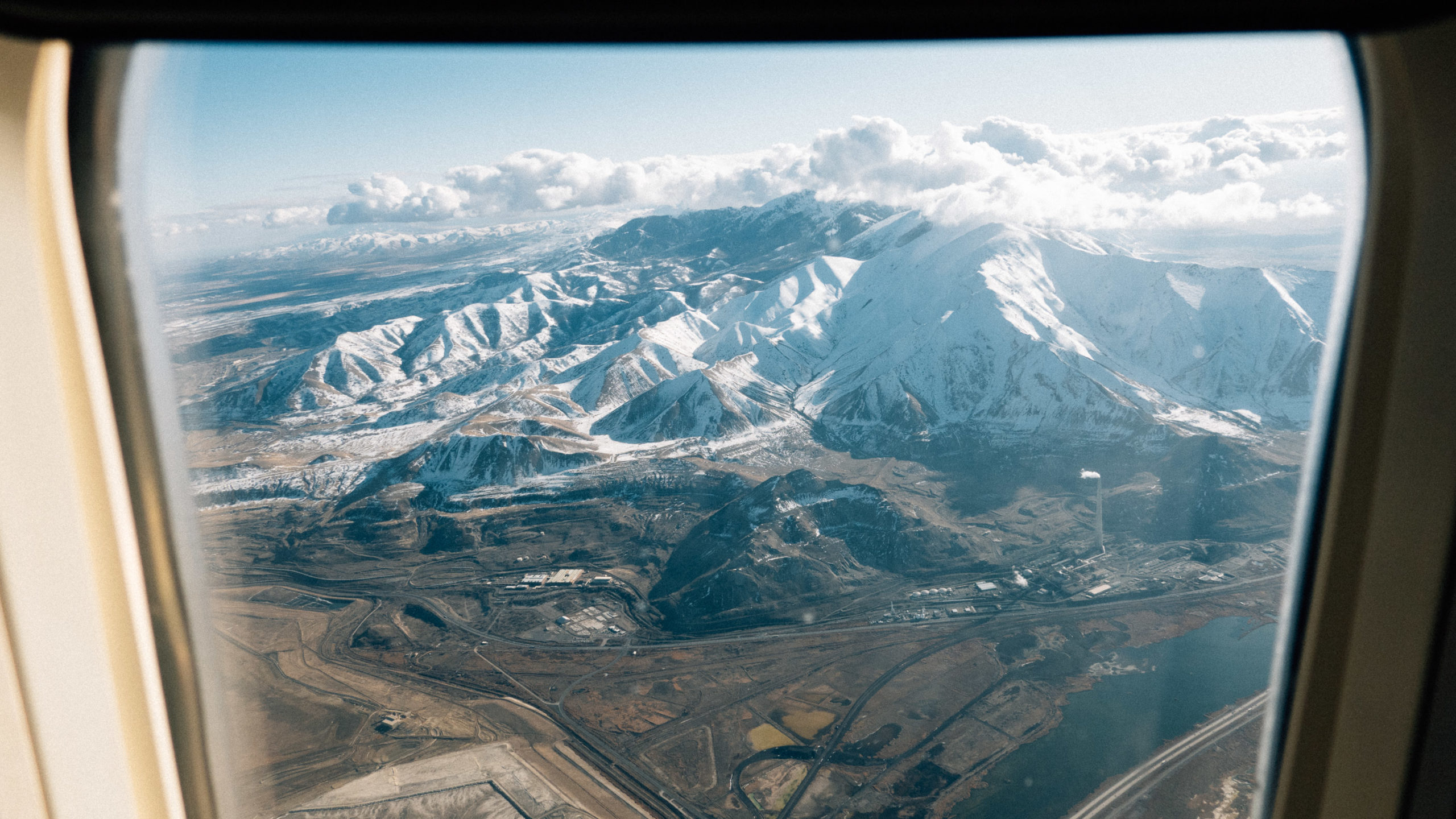 out the window of a plane