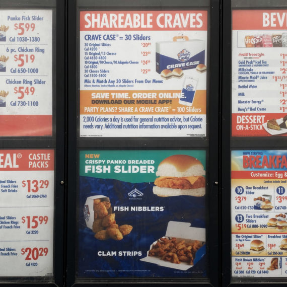 White Castle drive thru menu