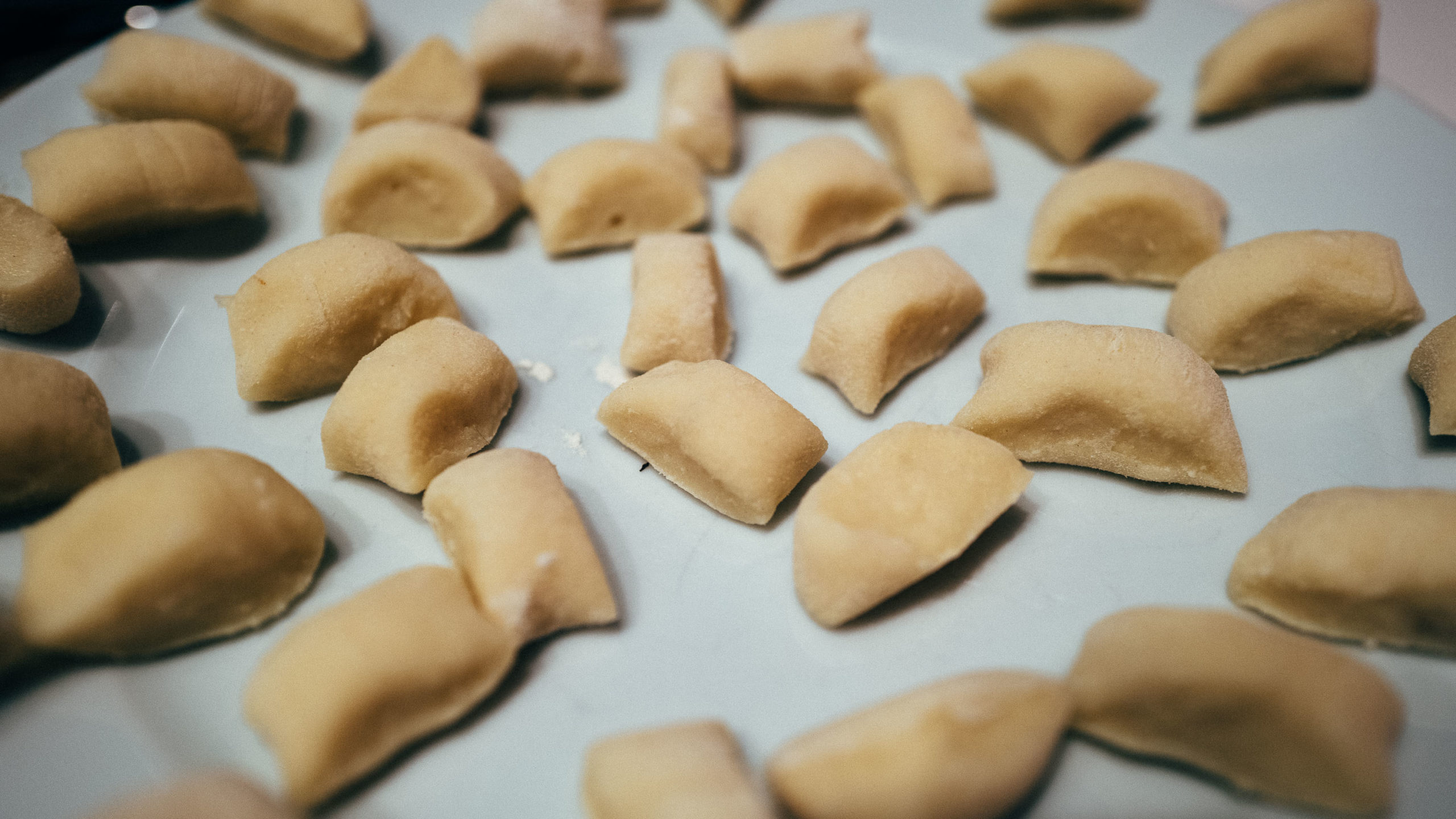 raw gnocchi, ready to be cooked