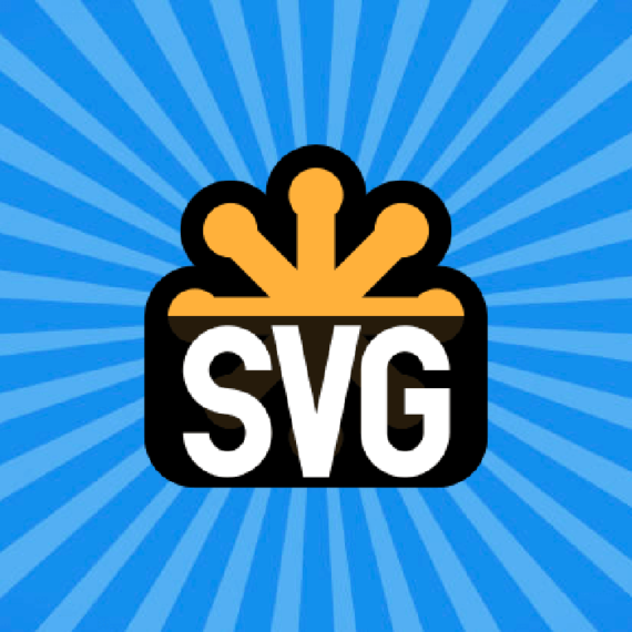 A graphic that says SVG with radiating lines