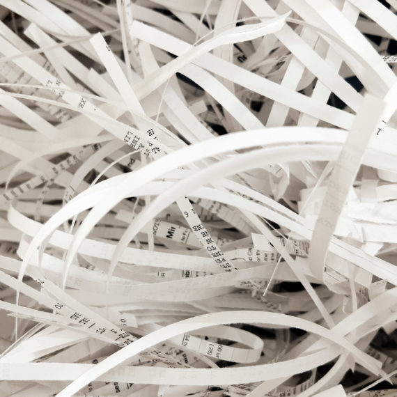 Shredded financial documents