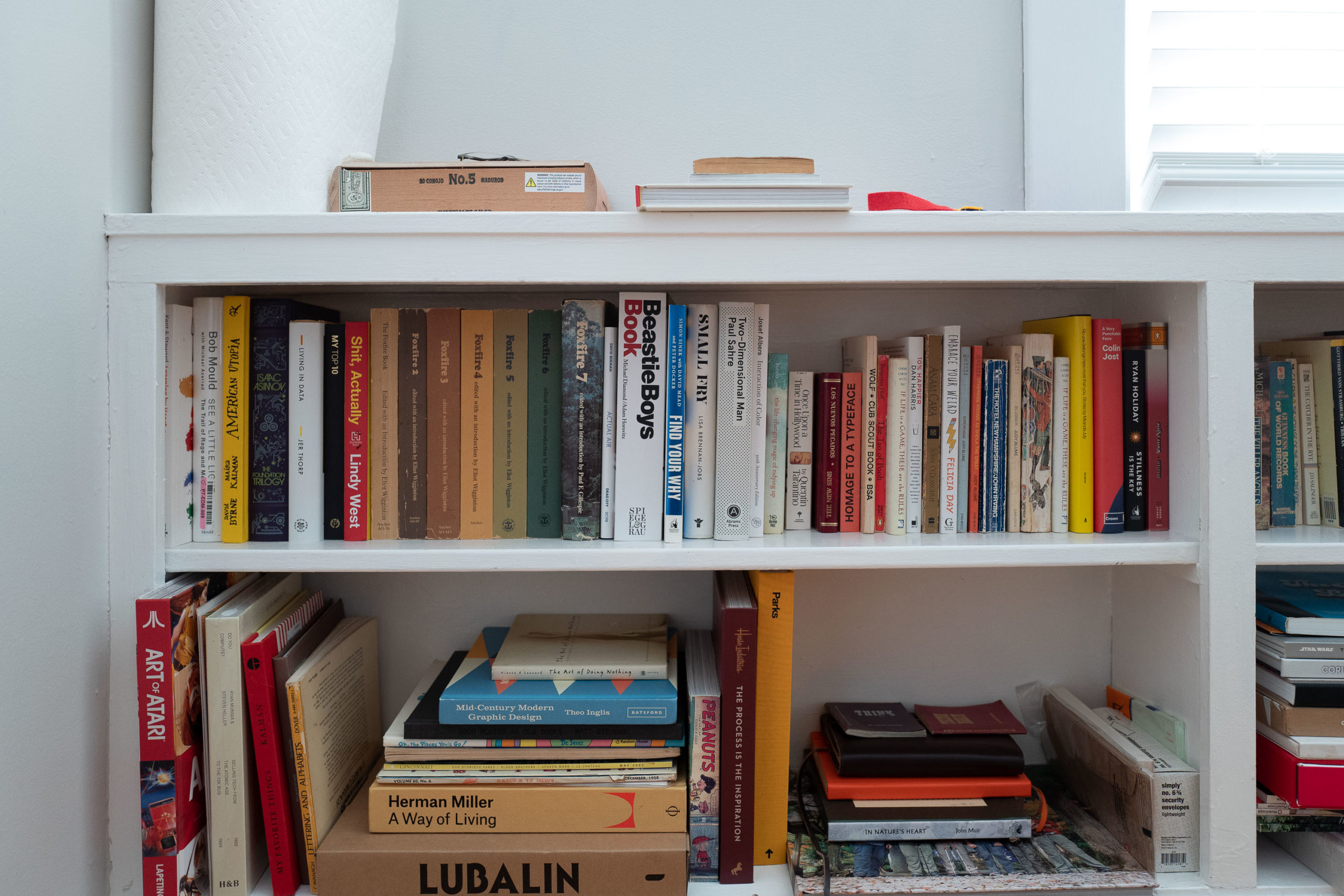 Books on a shelf