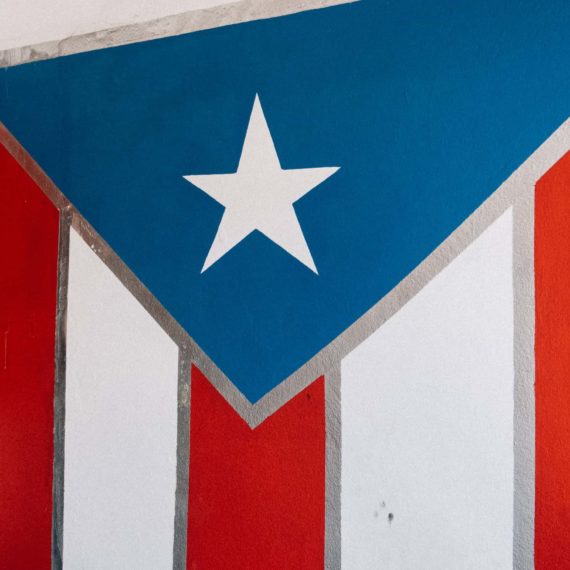 Puerto Rico flag painted on wall