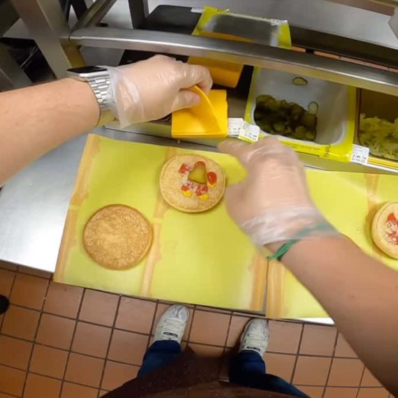 First person view making food at McDonalds