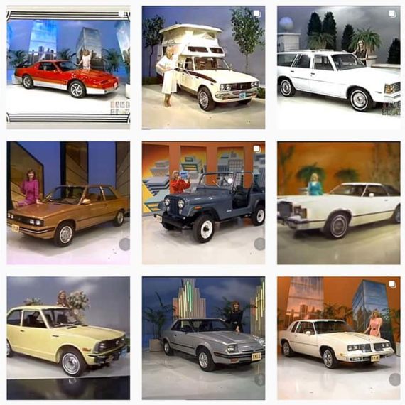 A grid of old cars on an Instagram account