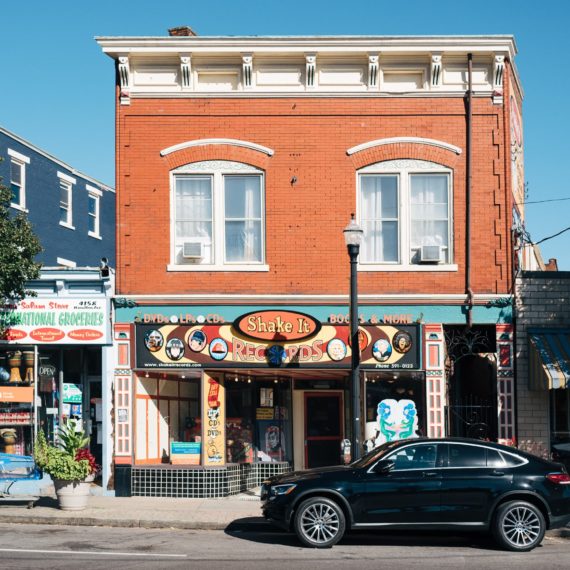 Shake It Records storefront in Northside Cincinnati