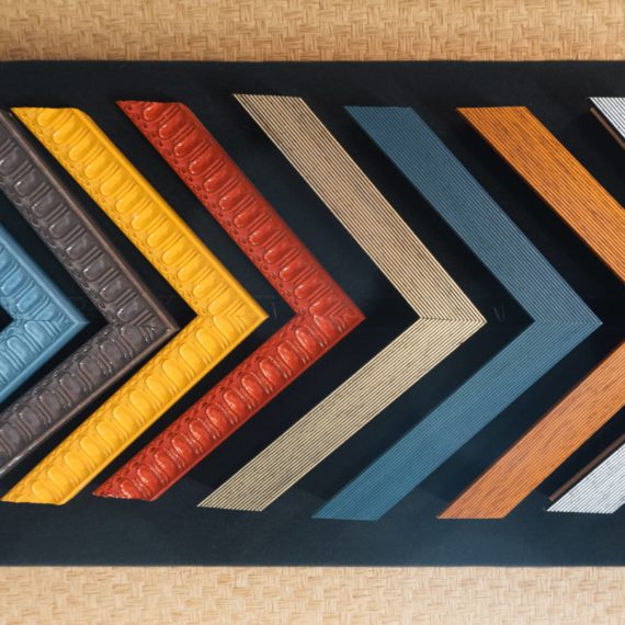 Colorful samples of frames (for framing art)