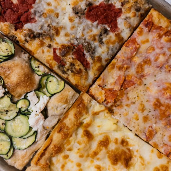 Four varieties of Bonci Pizza