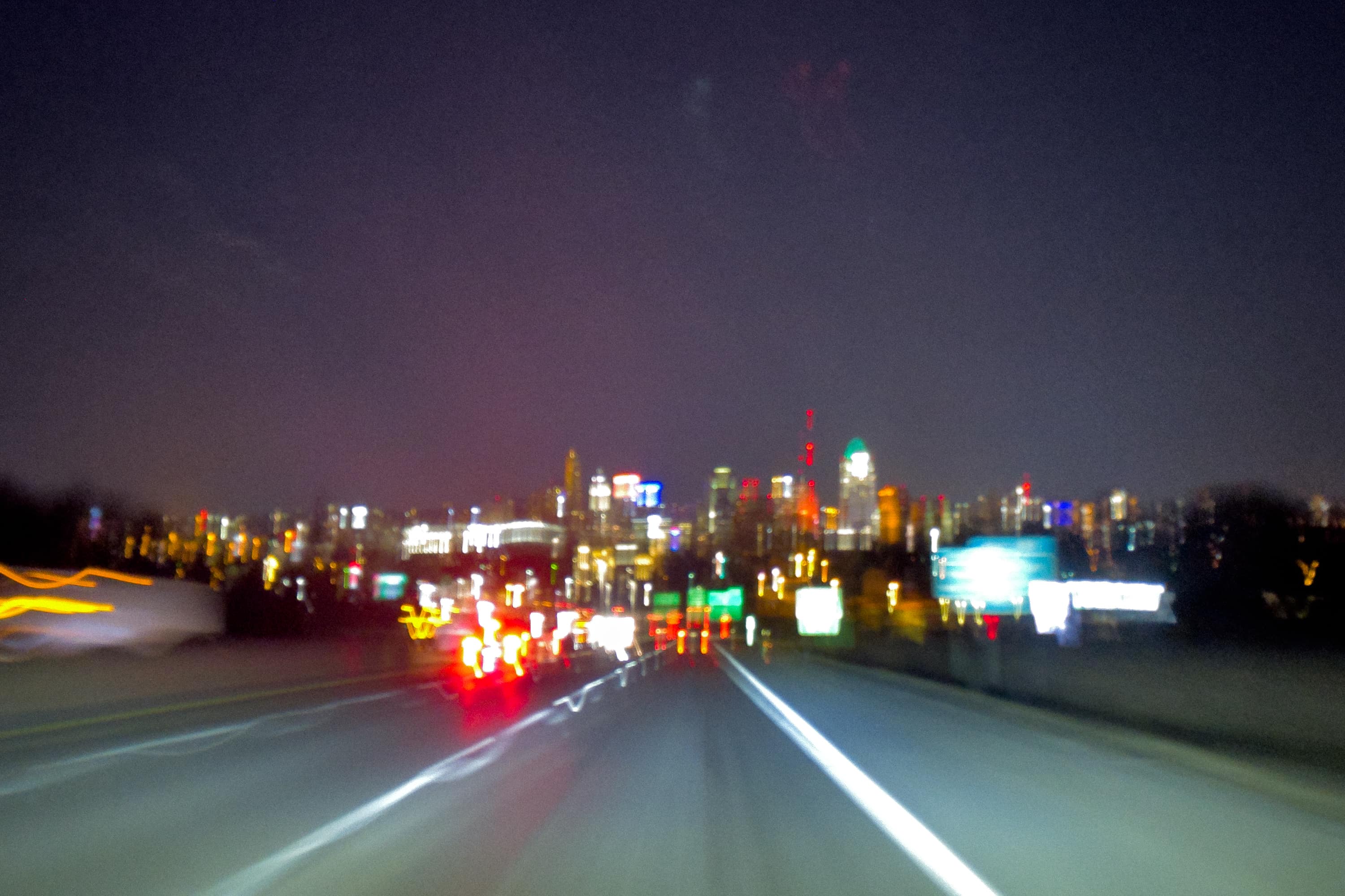 Blurry Cincinnati as seen from ”Cut in the Hill”