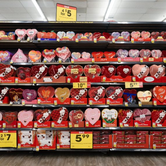 2023 Valentine's Day candy aisle at Kroger