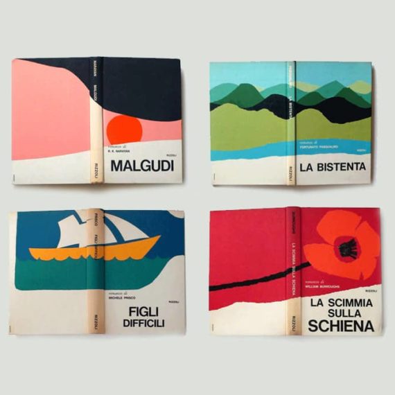 Book covers with mid century modern design