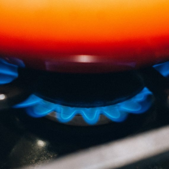 Teapot heating on gas stove