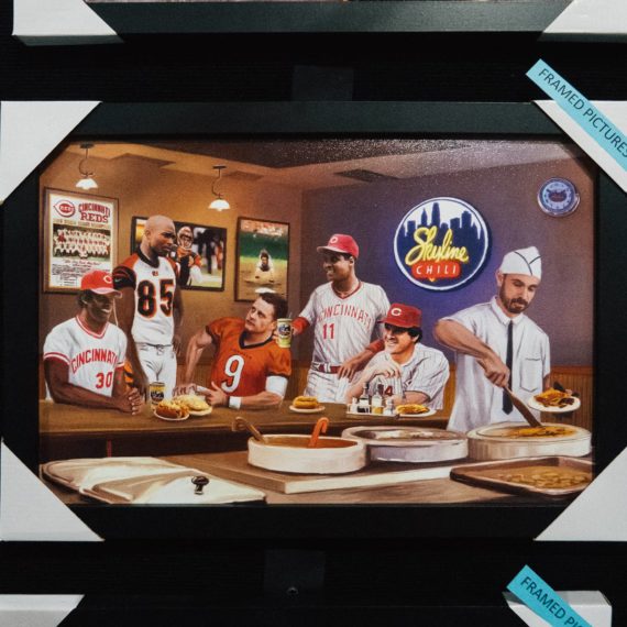 Painting with Joe Burrow and Pete Rose at a Skyline chili