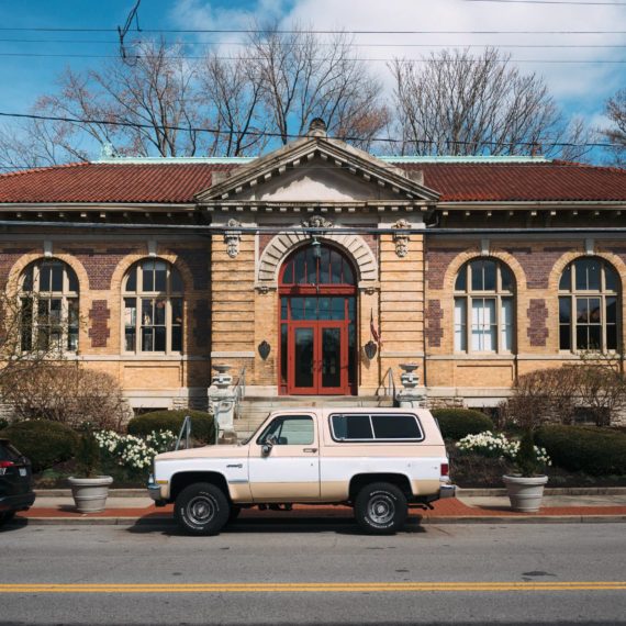 GMC Jimmy in front of Carnegie Center