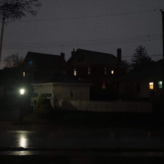 Street at night with rain