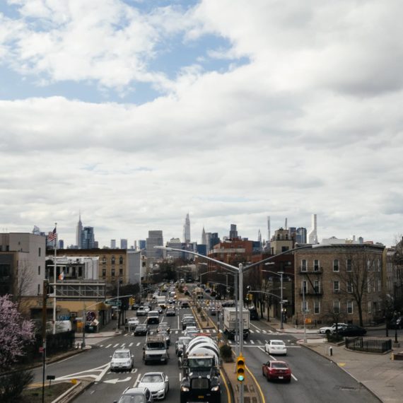 New York City as viewed from a cab ride