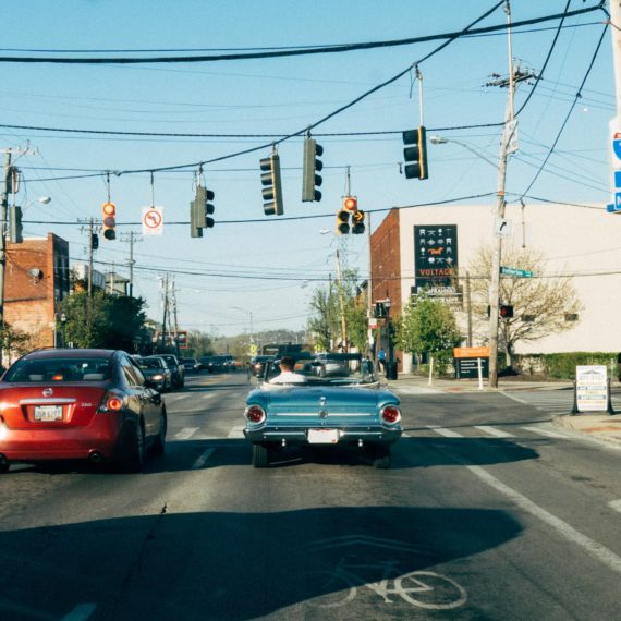 Ford Falcon Futura convertible at a stoplight