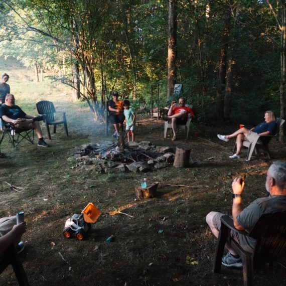 Folks around a fire