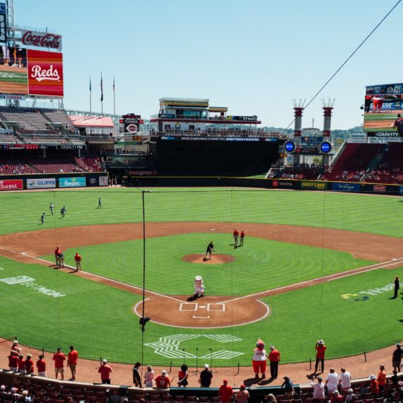 Jim MacPherson throws out the first pitch for the Reds Cubs first game of Sept 1, 2023