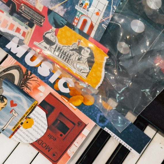 Tidbits of collage on a keyboard